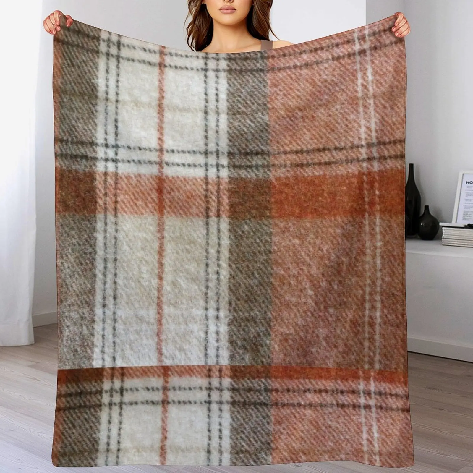 Terracotta Tartan Throw Blanket halloween For Sofa Thin Decorative Sofas Sofa Throw Blankets