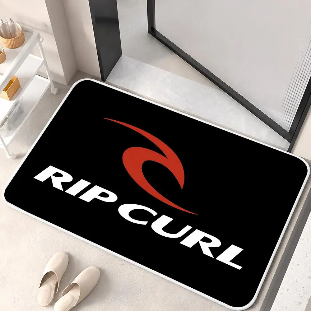 Rip C-Curl Surf Logo Floor Mat Flannel Rug Soft Non Slip Washable Door Mat For Bathroom Bedroom Kitchen Home Decor