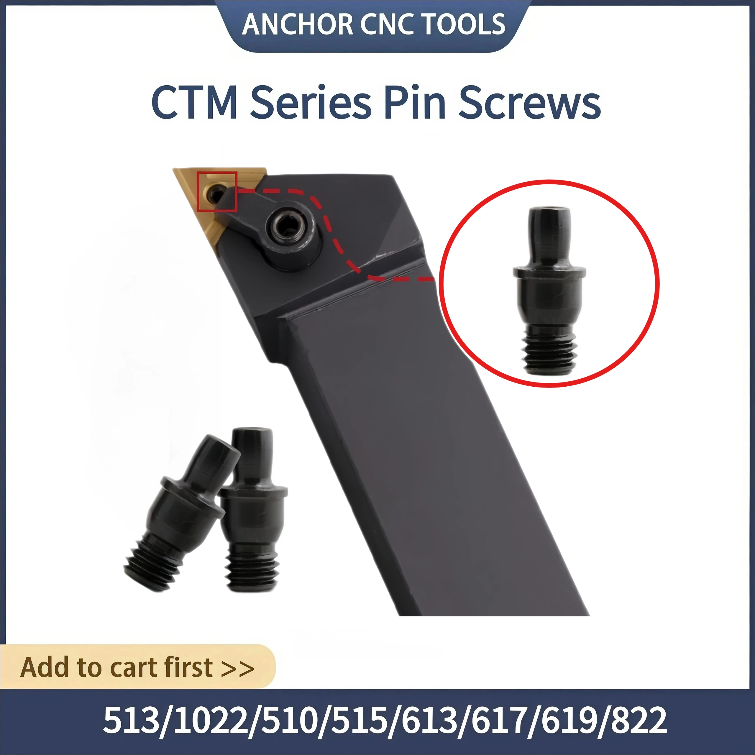 10PCS Inner Hexagon Pin Screw CNC Lathe Turning Tool Accessories CTM510 CTM513 CTM515 CTM613 CTM617 CTM619 CTM822