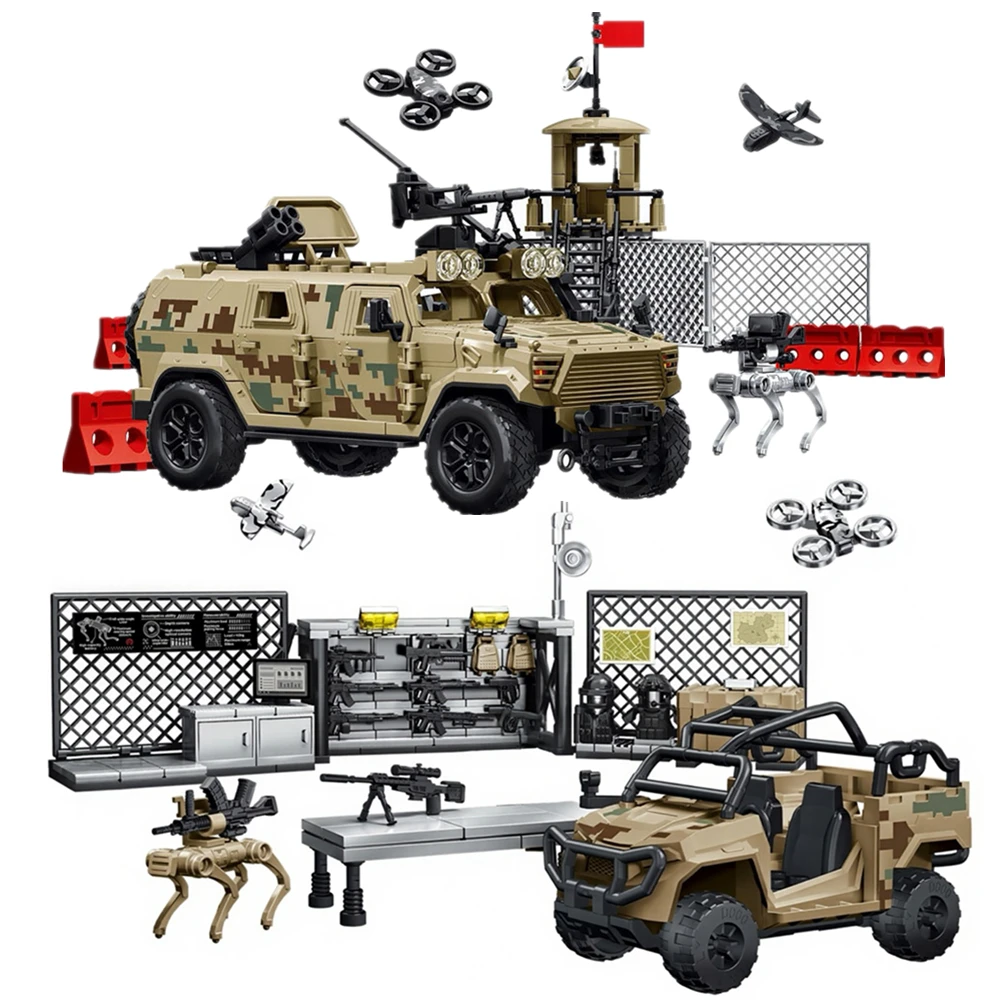 

Конструктор «Военная техника Второй мировой войны»: танк, бронемашина, солдаты. Подарок на Рождество для детей.