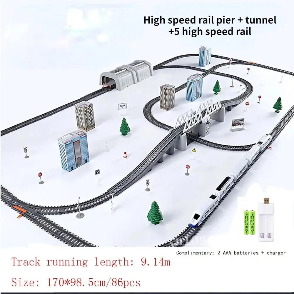 High Speed Train Electric Rail Train Model Track Toys High Simulation Model Toys Assemble Set Children Toy for Boy