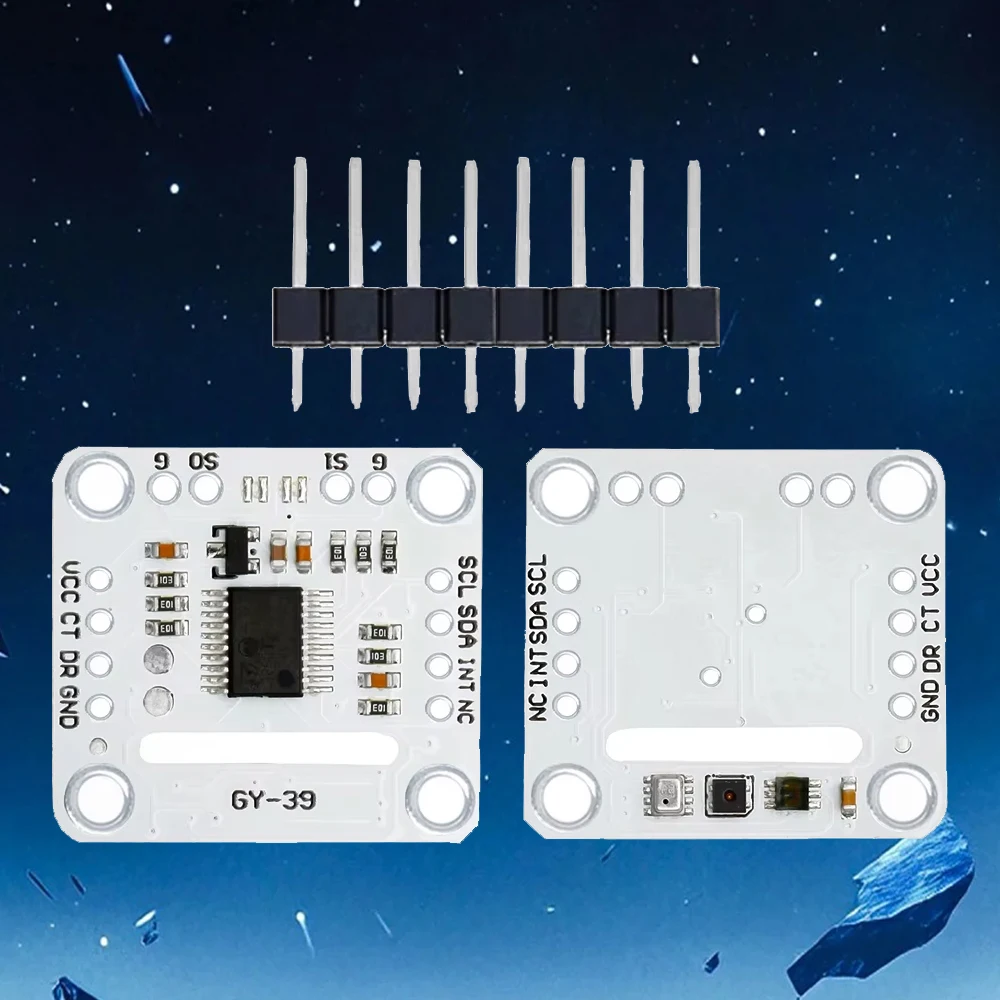 Image of DIY-Elektronik GY-39 4-in-1-Sensor (1 Stück) – Umweltmonitor mit seriellem Ausgang für Licht, Temperatur, Luftfeuchtigkeit und Druck