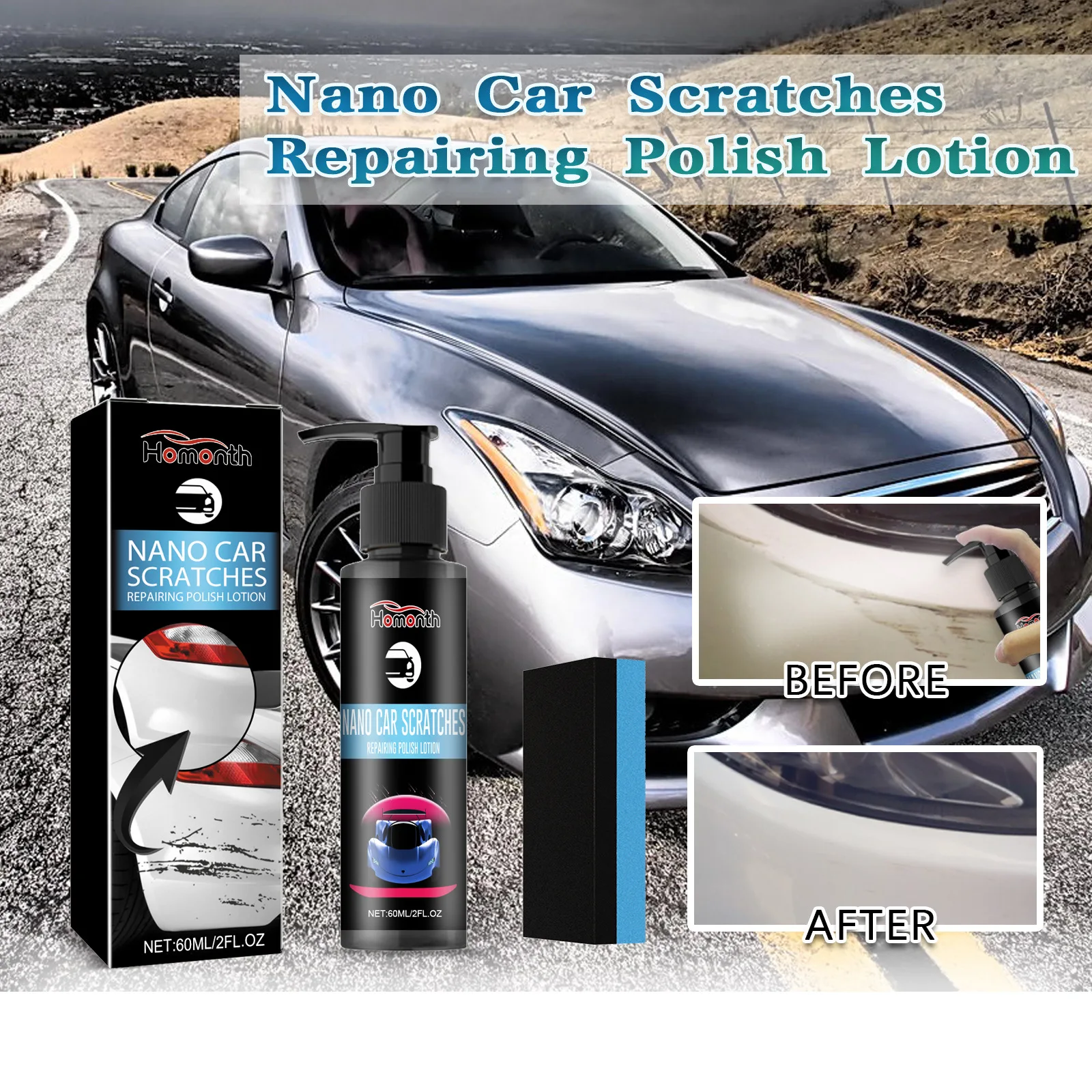 

60ml Car Scratch Repair Liquid - Polish & Protect Paint, Helps Reduce Scratches & Add Shine, Nano Coating Technology