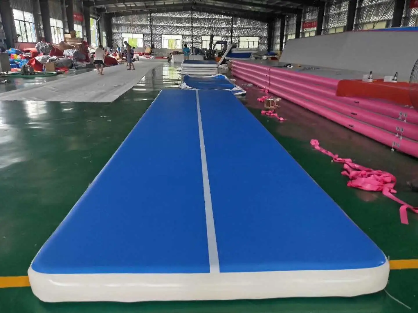 Gratis Verzending 2 Stuks Van 8*2*0.2 M Sport Gebruik Tumbling Mat Opblaasbare Gymnastiek Air Track met Logo, En 2 Pompen