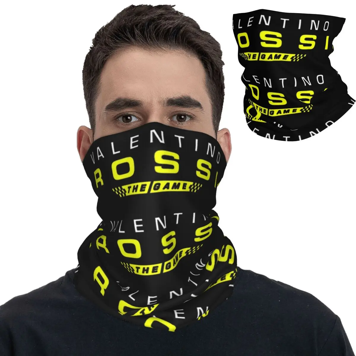 The Game Rossi Graphic Bandana Neck Gaiter Printed Moto-Gp Wrap Scarf Warm Face Mask Hiking Unisex Adult All Season