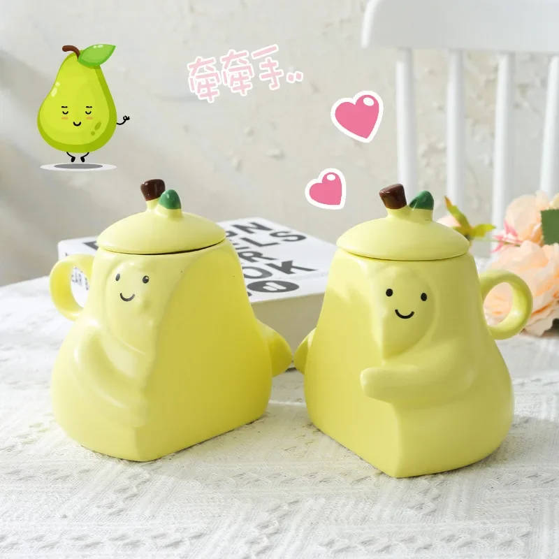 Pear Hug Pear Couple Cup Ceramic Mug Cute and Interesting Birthday Gift for Girlfriend Water Cup Valentine's Day Gift Mug