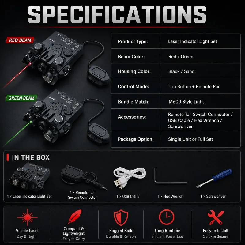 Dual‑Output Color Beam Lighting Box Dual‑Switch Setup Hobby Decoration Mod Accessory
