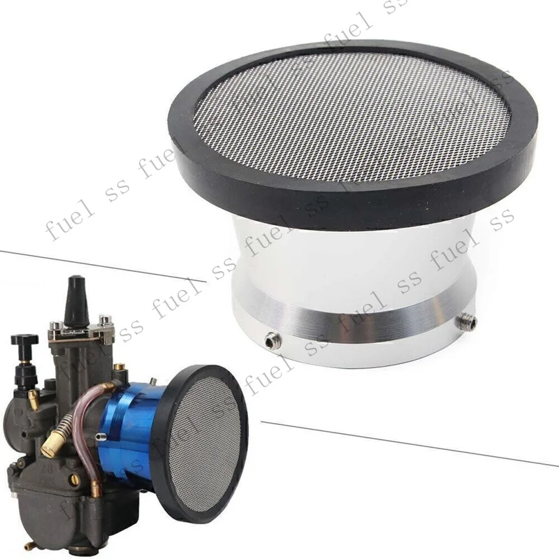 S+  Silver 50mm Carburetor Air Filter Horn Cup w/ Net Funnel Velocity Stacks for PWK