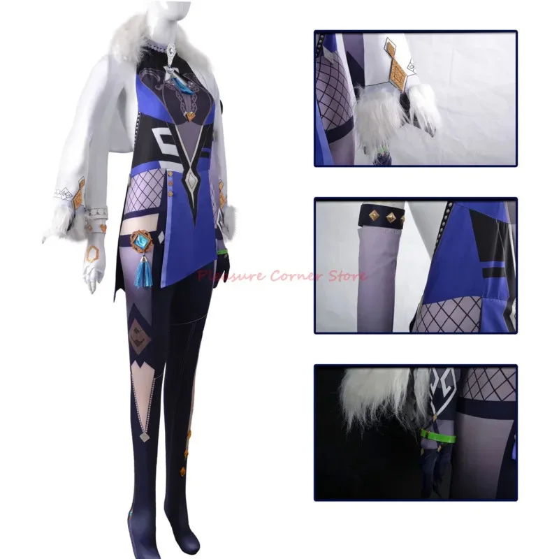 Genshin Impact Yelan Costume Cosplay Set completo Uniforme Colore misto Parrucche resistenti al calore yelan Gioco di ruolo Ye Lan Costumi Abiti