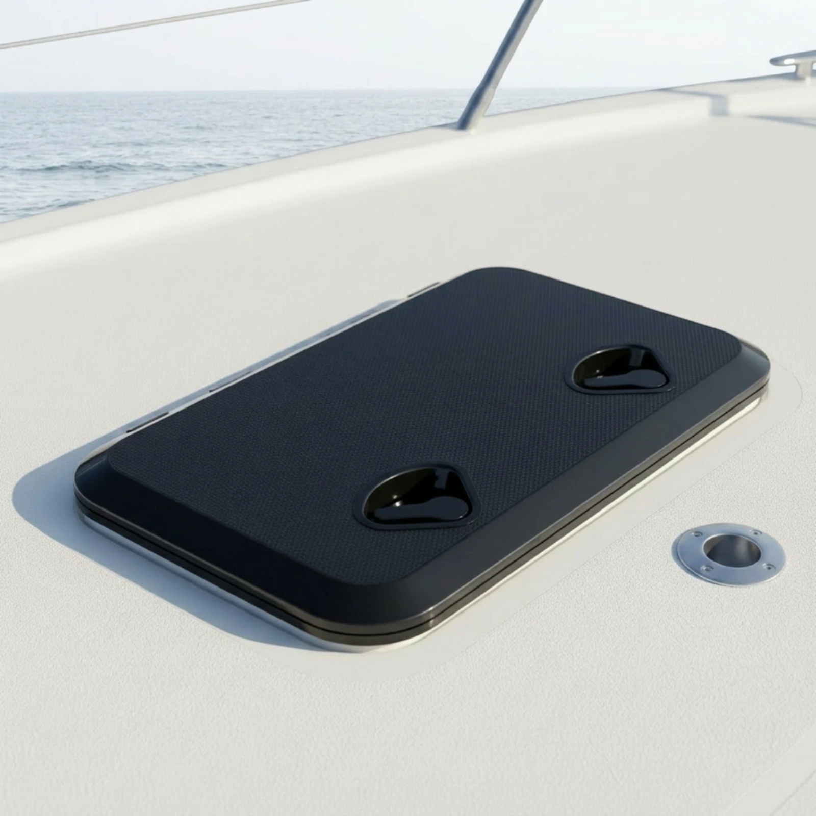 Marine Deck Access Hatch Low-Profile Boat Hatch with Pull Latch Corrosion-Resistant Rectangular for Yacht Builders, Boats