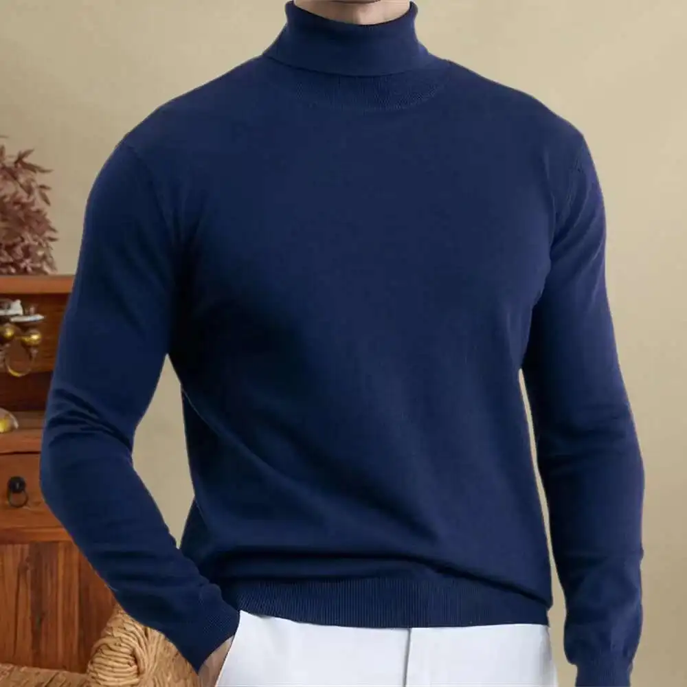 メンズカジュアルニットセーター,社交クラブウェア,シングルタートルネックセーター,ホームセーター,6色,保温