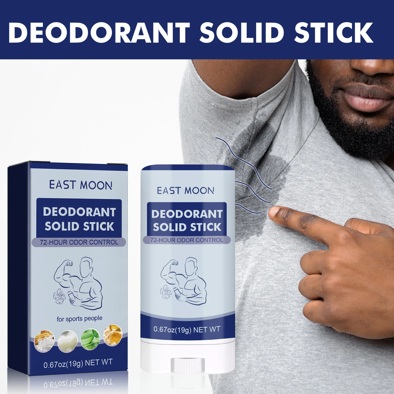 Deodorant for Men Antiperspirant Stick Reduce Underarm Sweating Armpit Odor Remover Portable Underarms Dry Body Deodorant Stick