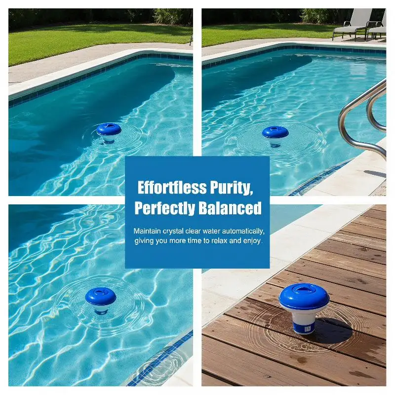 5 Inch Floating Pool Chlorine Dispenser With Adjustable Flow Vents And Leak Proof Lid For Indoor Outdoor Pools Spa Hot Tubs