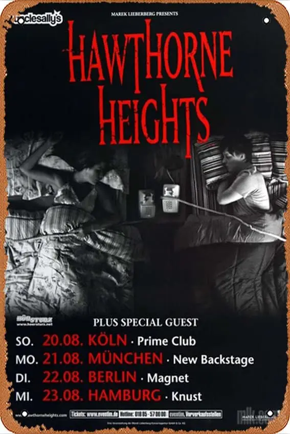 1p,Hawthorne Heights - Louder Now, Tour 2006 - Konzertplakat Plaque Poster Metal Tin Sign 8