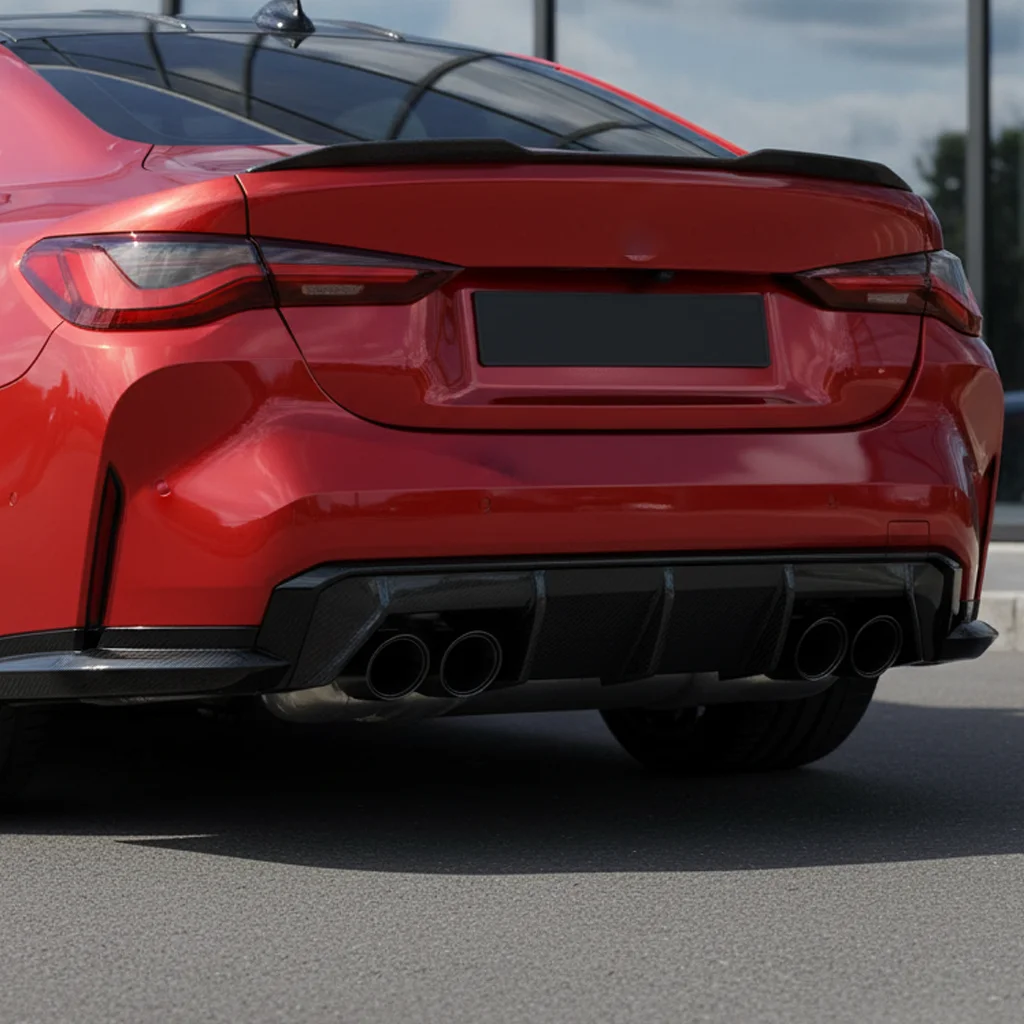 الناشر الخلفي لسيارات BMW G80 M3 G82 G83 M4 MP Style 2020-2024 المصد الخلفي سبويلر الشفاه الناشر الحرس هيكل السيارة ضبط