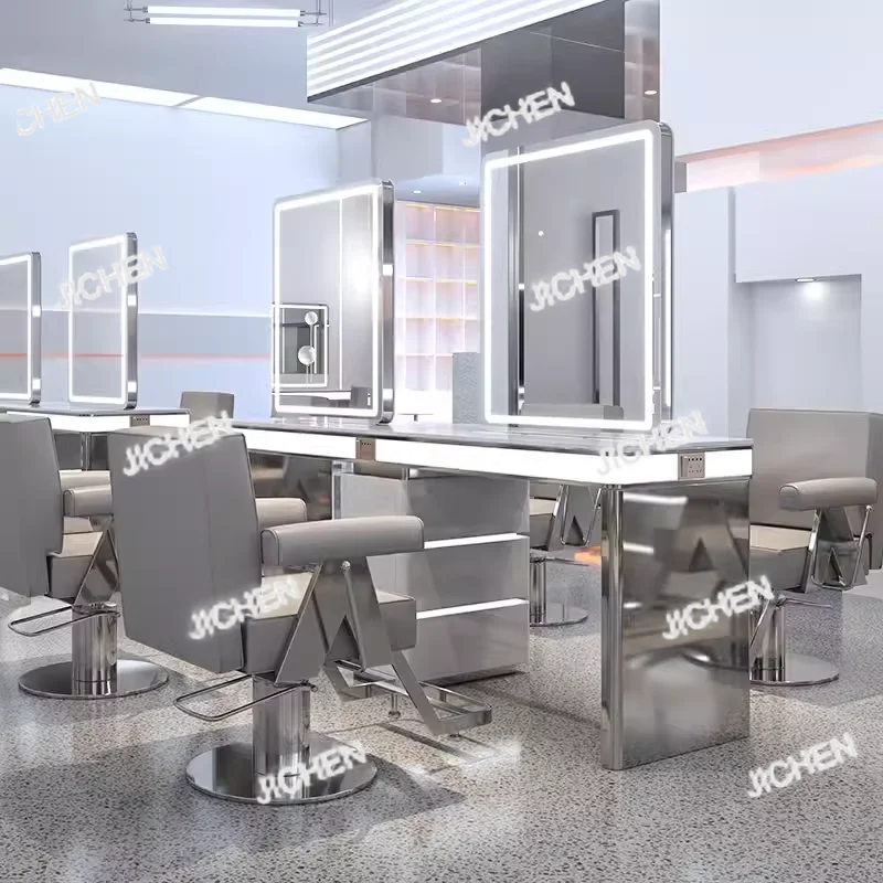 

JC Barber Shop Mirror Table Hair Salon Special Hair Cutting Perm And Dyeing Hair Mirror Single Double-sided Mirror Table