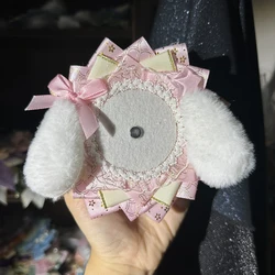 Kpop Cute Ita Bag Badge Holder for 58-75Mm Handmade Lolita Lace Photocard Puppy Ears Bow Card Holder Fans Photo Cover Ornament