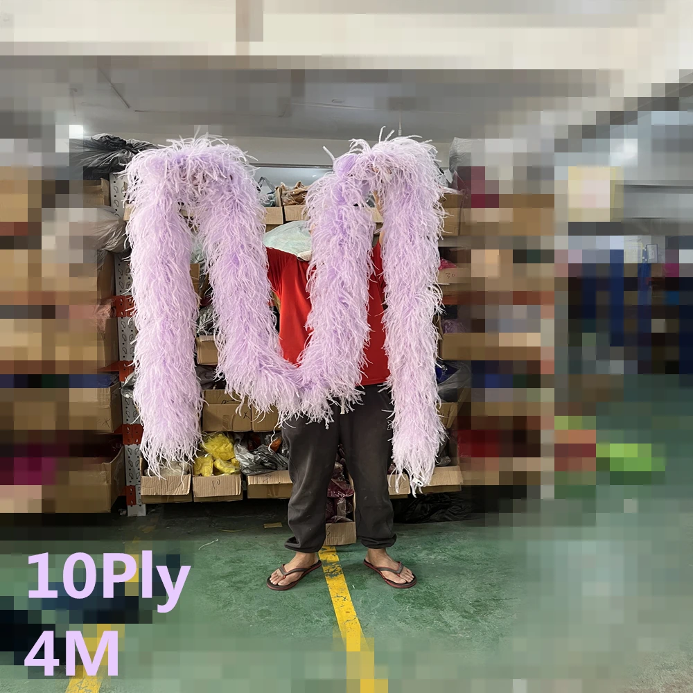 10 15 20Ply Fluffy Ostrich Feathers Boa 1/4Meters Natural Ostrich feather boa Scarf for Diy Crafts Party Dress Decoration Shawl