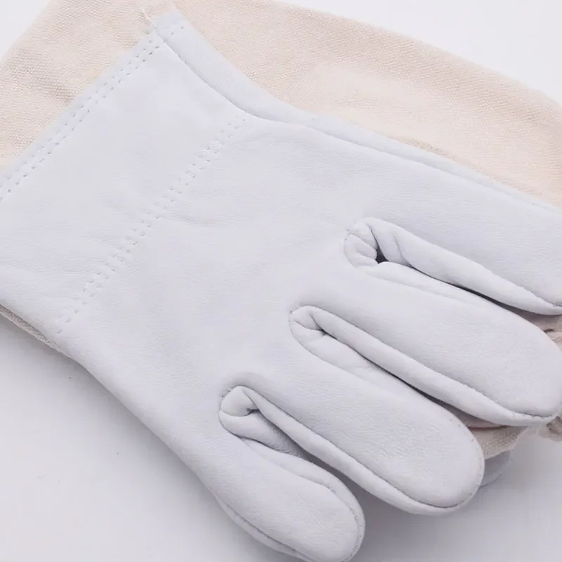 Beekeeping Gloves Protective Sleeves Breathable yellow and white Sheepskin Anti-bee Anti-stng Gloves for Beekeeper Long Gloves