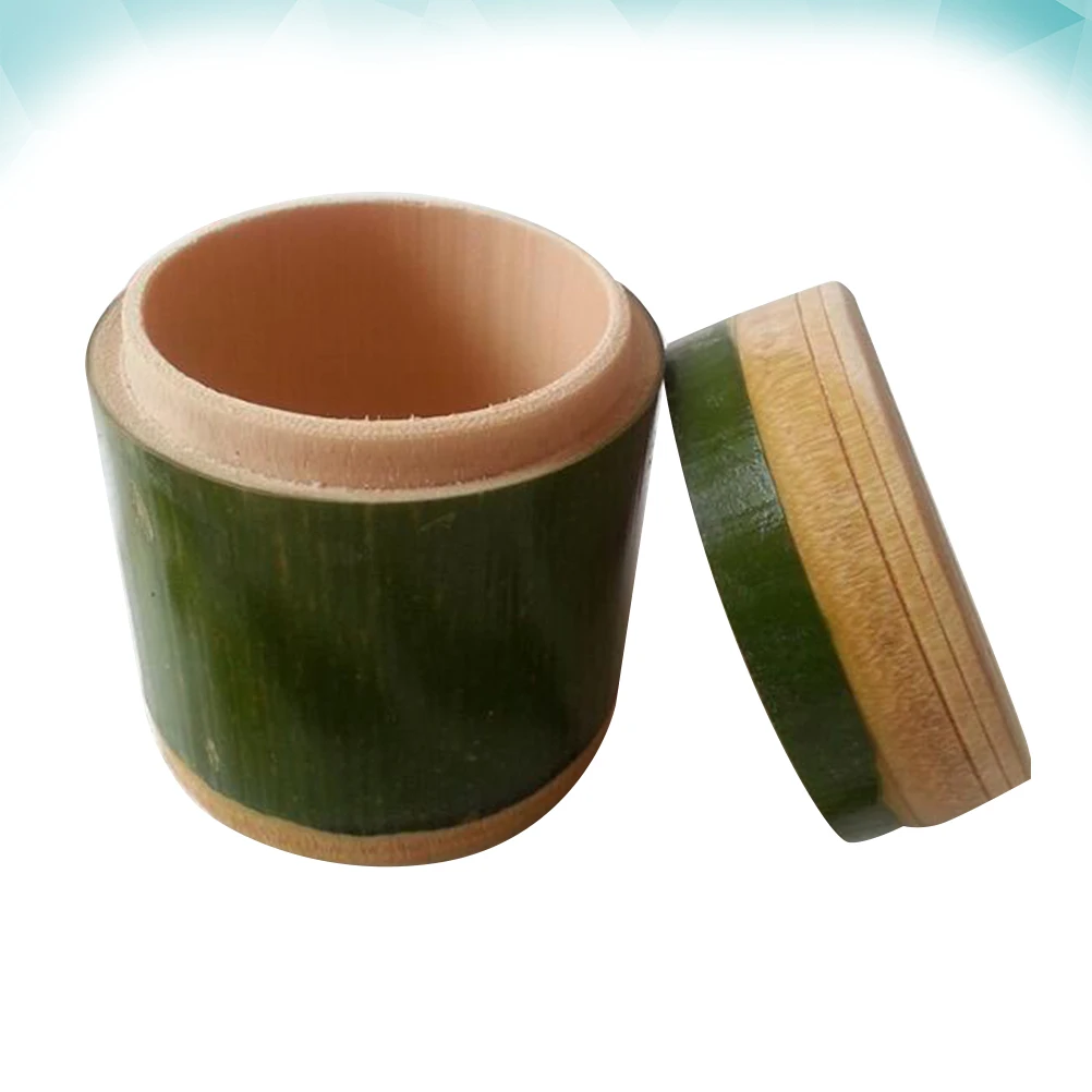 

Bamboo Lunch Box Vintage Tea Jug Made Container with Cover Rice Jar Wooden Eco-friendly Food Storage