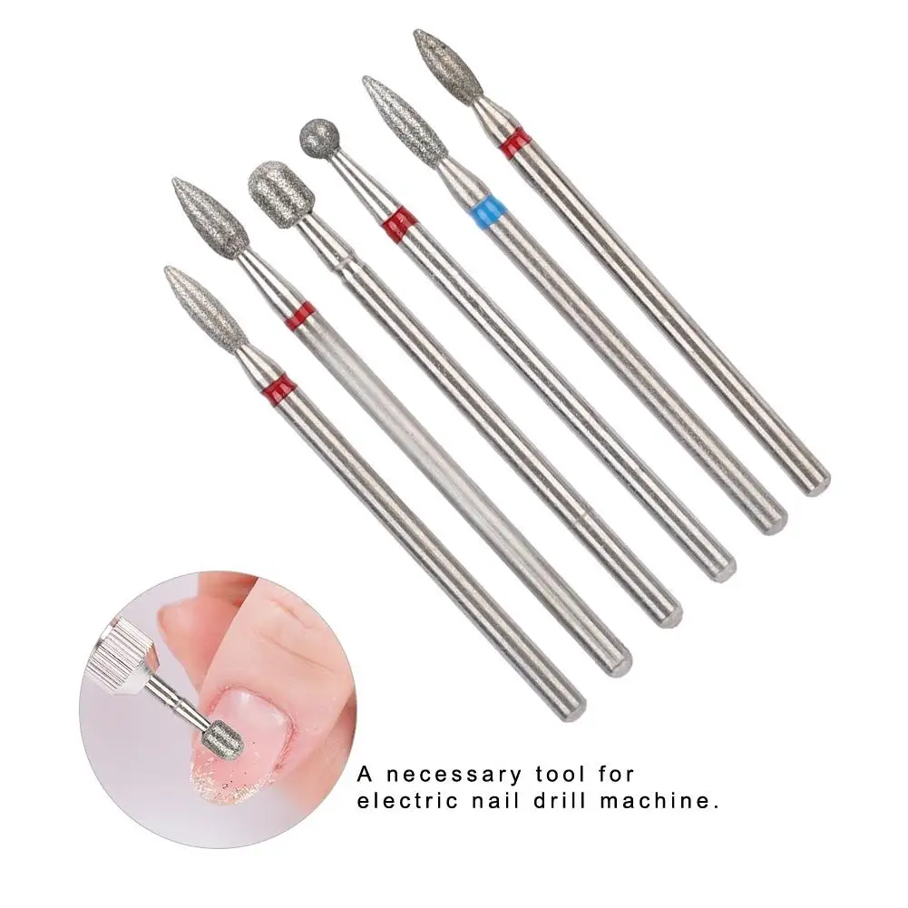 6pcs Stainless Steel Nail Drill Bits Cuticle Cutter Set Manicure Tools for removing Gel Polish