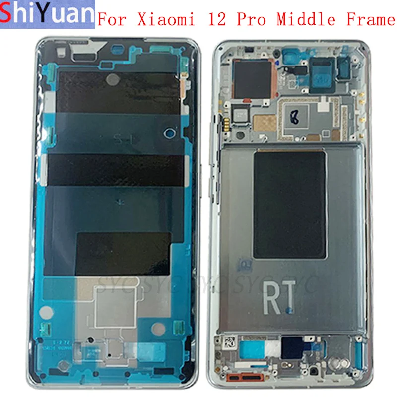 Marco medio de carcasa LCD, placa de bisel, chasis de Panel para teléfono Xiaomi 12 Pro Mi 12 Pro, piezas de reparación de Marco medio de Metal