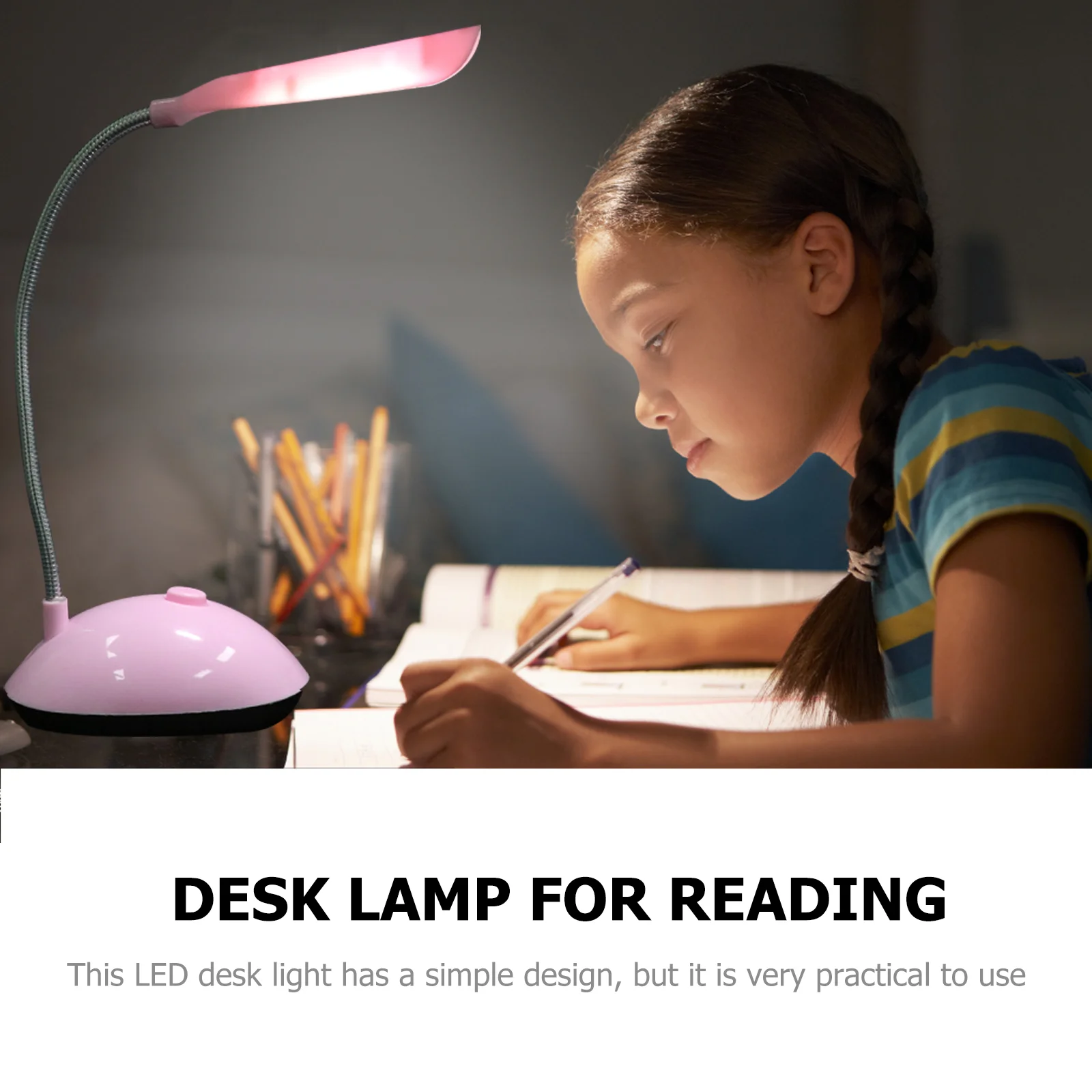 โคมไฟตั้งโต๊ะนักเรียนพับได้แบบ pelindung Mata โต๊ะเขียนหนังสือ LED พลาสติกขนาดเล็กสำหรับอ่านหนังสือ