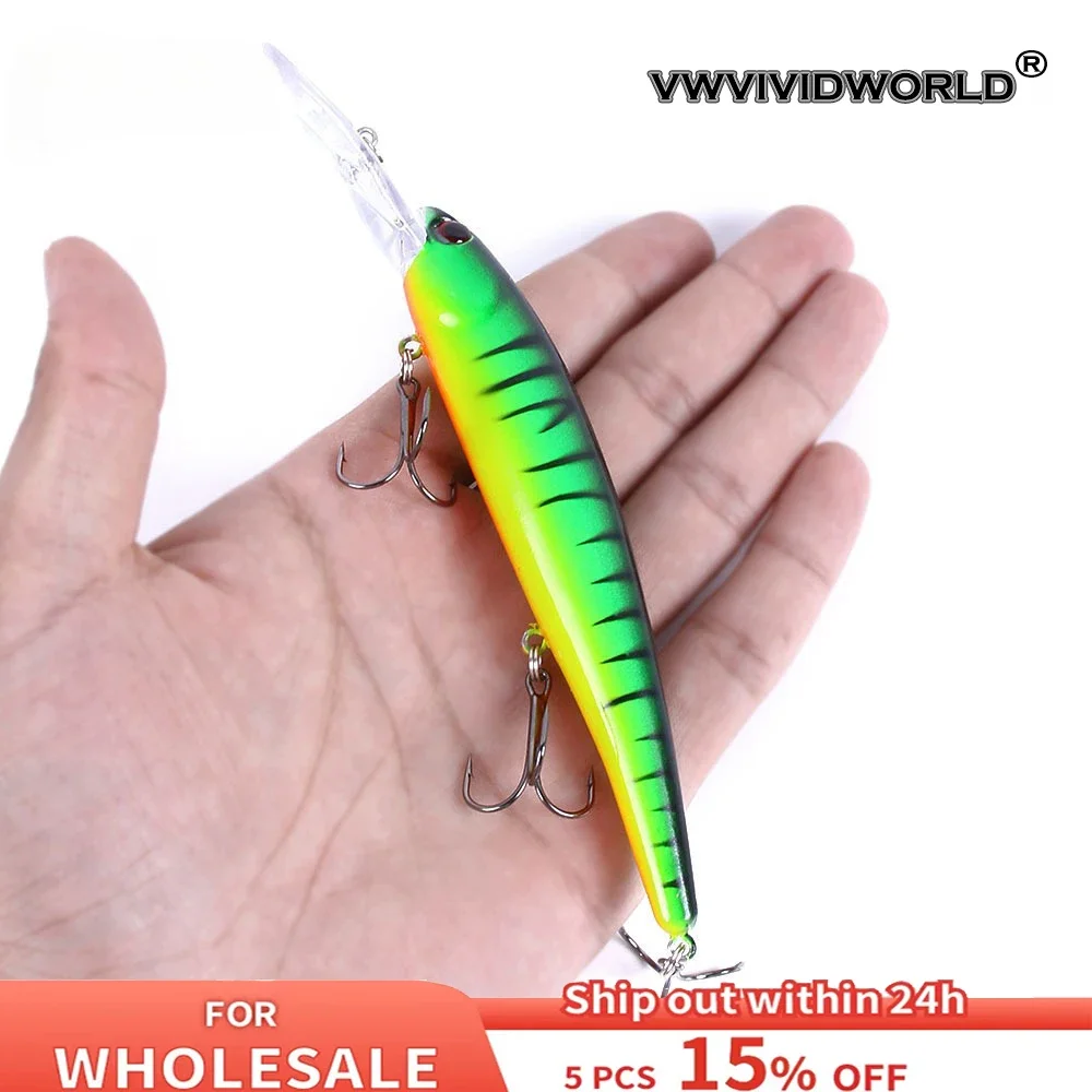 VWVIVIDWORLD VH Long-range Minnow Supplies Fishing Floating Water Lure Fishing Gear Wholesale Minnow Hard Bait