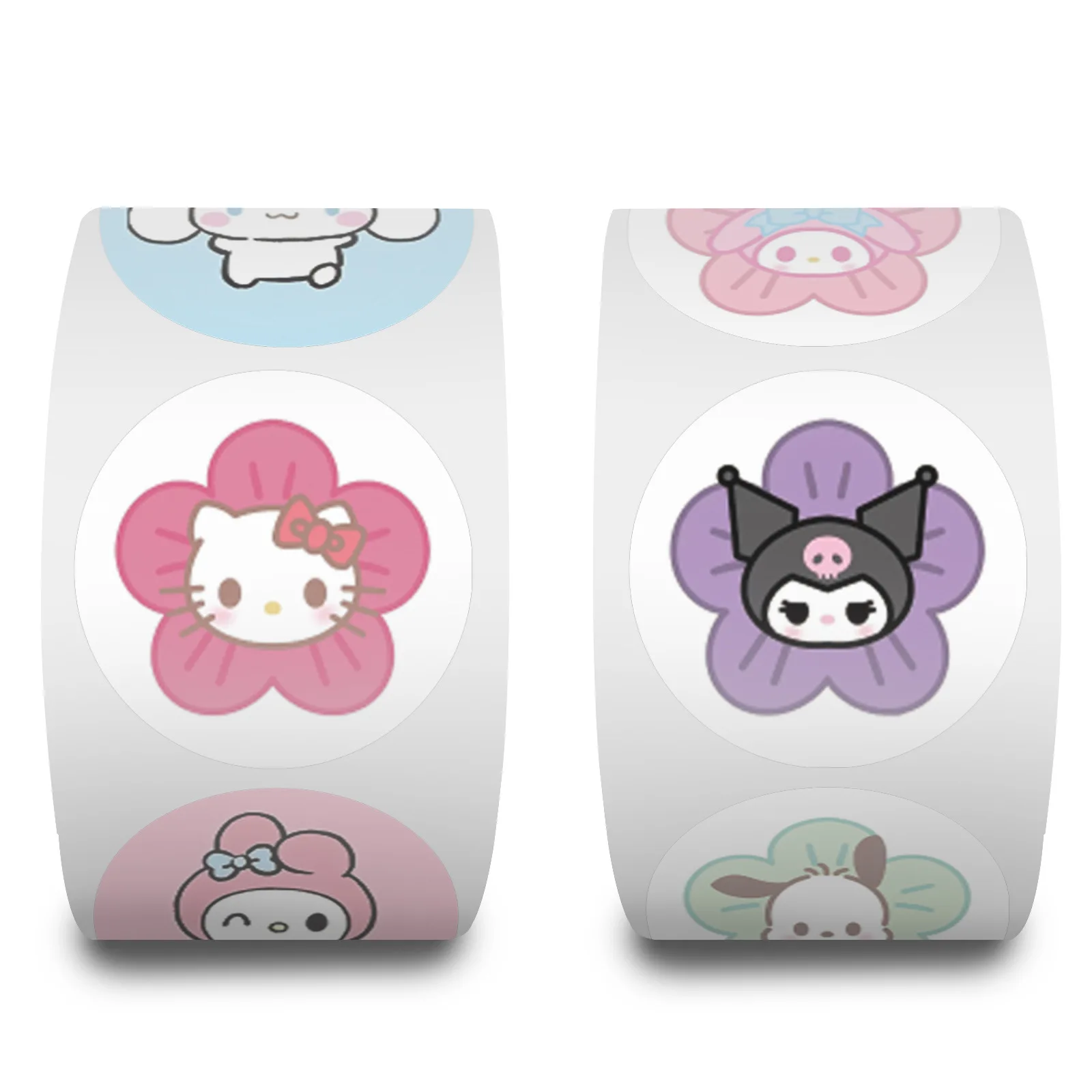 

500PCS/Roll Sanrio Mix Sealing Stickers Cute Hello Kitty Cartoon Decal DIY Luggage Phone Guitar Scrapbook Waterproof Sticker