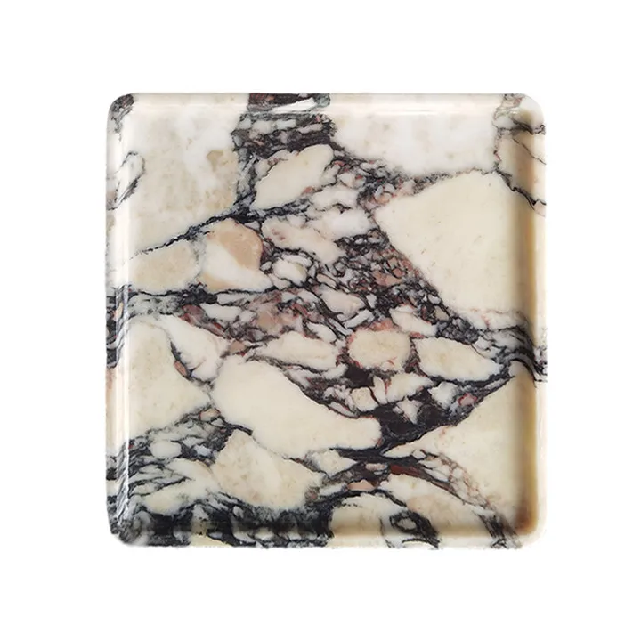 

wholesale Calacatta Viola Tray Nordic Natural Marble Storage French Decoration Marble Ornament Palette Light Luxury Stone Craft