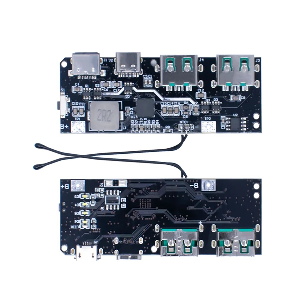 Banco de energía móvil QC4.0 QC3.0, módulo de carga Dual LED, 5V, 4.5A, 22,5 W, Micro/tipo C, protección de temperatura/circuito, 18650