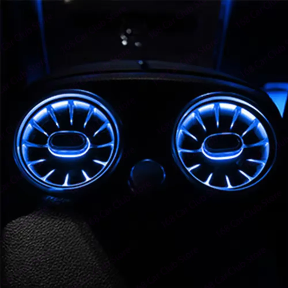 For Mercedes Benz 3/64 Colour W205 W213 X253 W222 W463a C GLC Class Car Rear LED Air Vents Turbine Outlet Nozzle Ambient Light