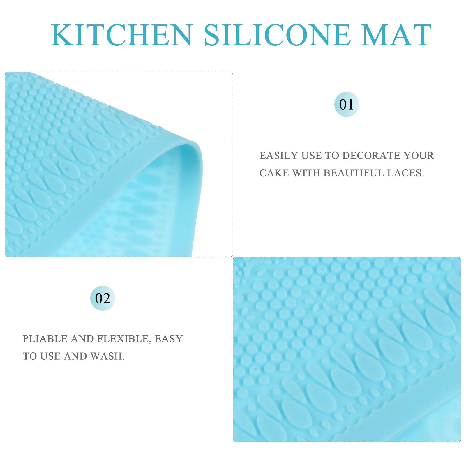

Silicone Pad Cake Embossing Mat Patterned Mold Shaped Fondant Mats Kitchen Embossed Pliable Food Grade