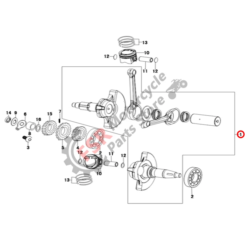 12200KH9100 Crankshaft & Connecting Rod Assy OEM,FOR HYOSUNG GV300S AQUILA