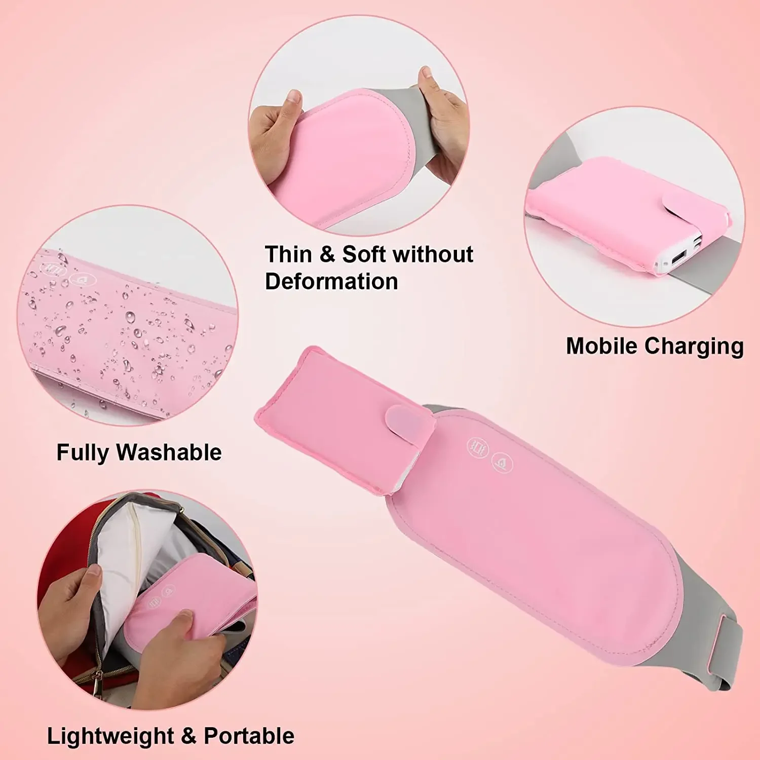 Portable Menstrual Heating Pad, Warm Palace Belt for Period Cramp Relief, Uterus Massager Heating Device for Menstrual Colic - view 4