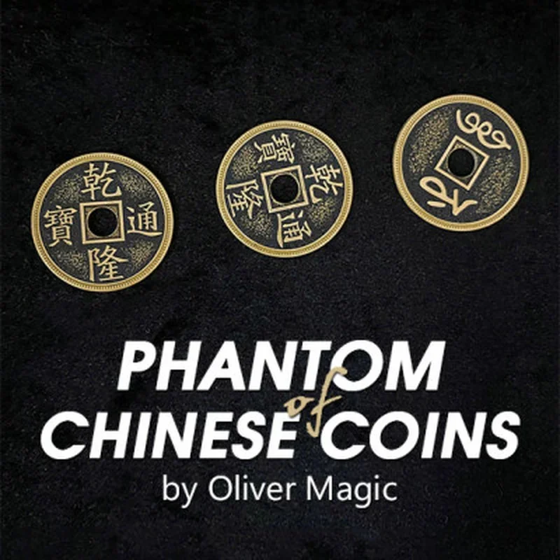 Oliver Magic Phantom of Chinese Coins Chinese Palace Coin Set Close up Magic Tricks Illusions Gimmick Coins Appearing Vanish