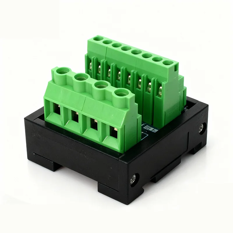 Dual-Group 1-In 8-Out DIN-Rail Distribution Box Wiring Terminal Block  Common Terminal Strip Power Distribution Splitter,