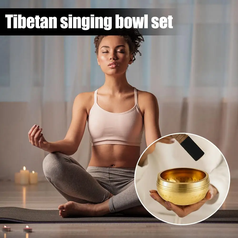 1Set Singing Bowl Set Meditation Yoga Chanting Bowl Wind chime for Yoga Chakra Healing energy Mindfulness Stress Relief 2025 Hot