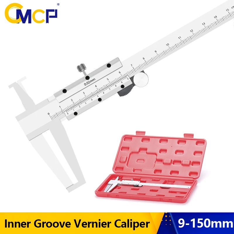 

CMCP Inner Groove Vernier Caliper 9-150mm/0.02 Accuracy Caliper Stainless Steel 2 Claw Inner Caliper Gauge Measuring Tools