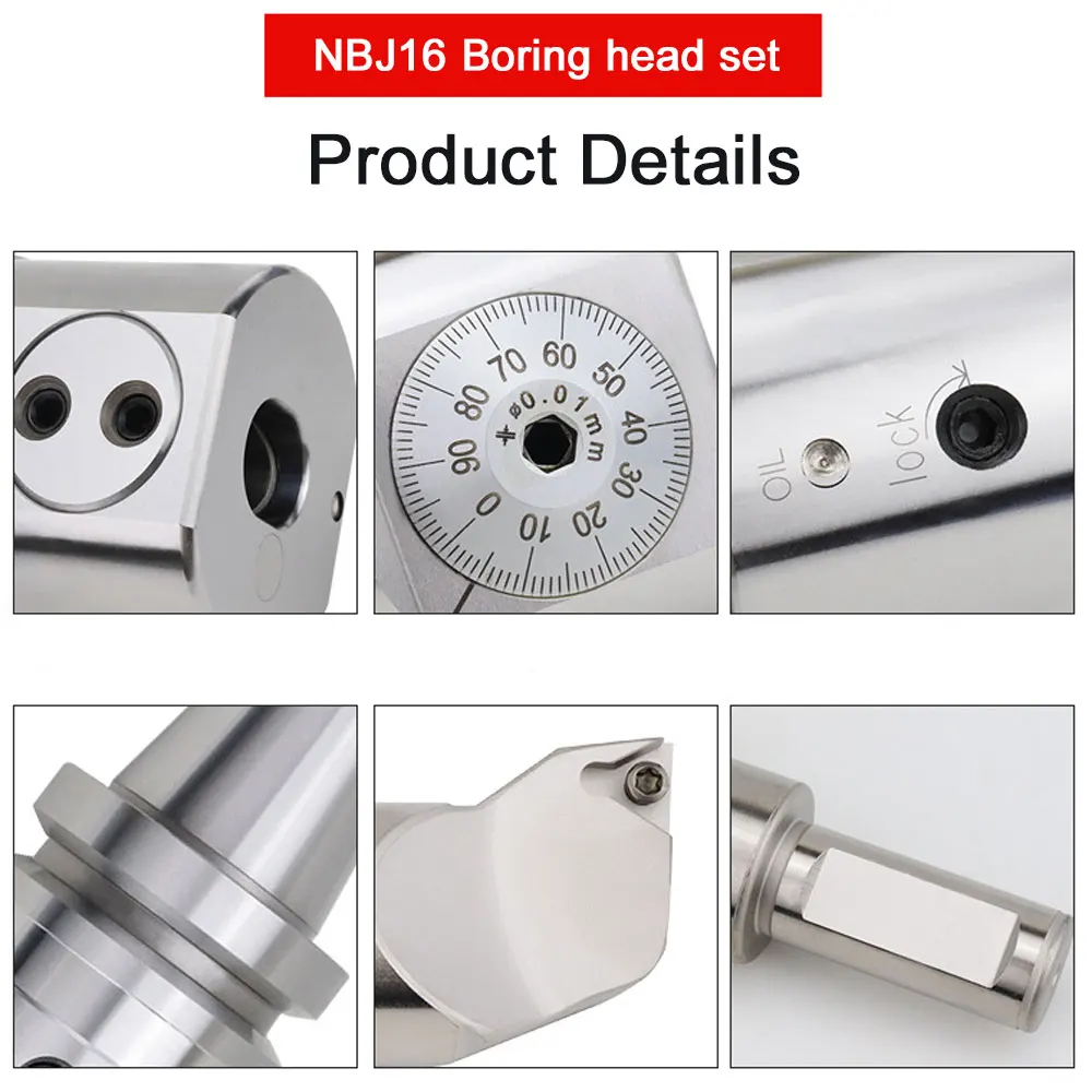 TULX NBJ16 Fine Boring Head BT30 BT40 NT30 NT40 MT4 MT5 MT6 SK30 SK40 CAT40 R8 C20 CAT40 BT50 NT50 Tool Holder + 8pcs Tool