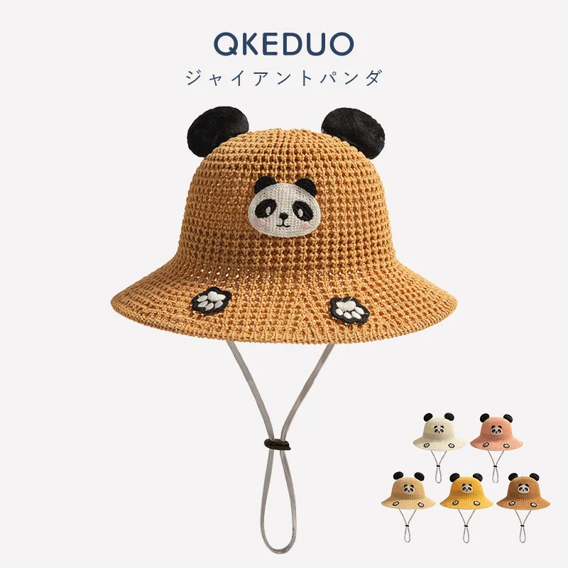 

Summer Baby Sun Hat Bucket Cap For Girls Boys Outdoor Straw Cartoon Anti UV Kids Beach Caps