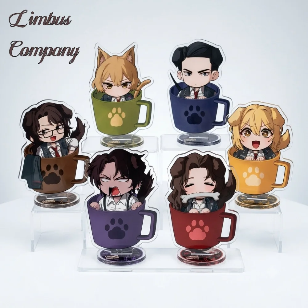 Game Limbus Company 10cm Acrylic Stand Chibi Figure Cosplay Desk Decor Collection Toy Yi Sang Faust Don Quixote Gift Keychain
