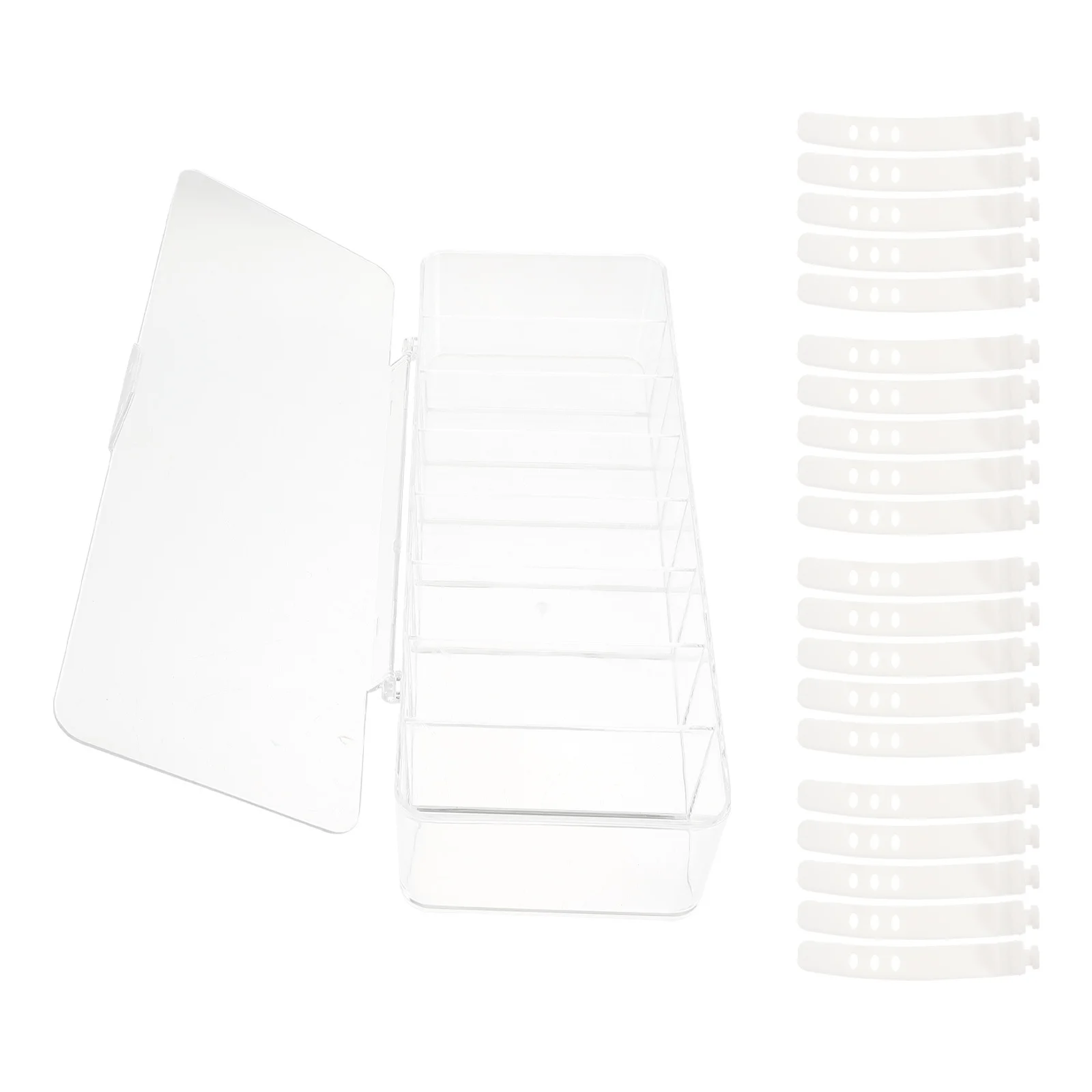 Caja de Almacenamiento de Cables a Prueba de Polvo con 8 Compartimentos, Organizador de Plástico Impermeable para Cables, Auriculares, Gestión de Cables de Escritorio, Transparente