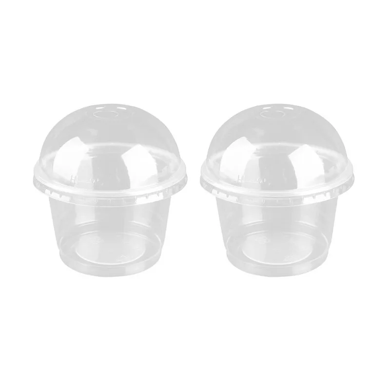 Taza desechable de plástico transparente para ensalada, recipiente con tapa para postre, Bar, cafetería, hogar, 25 unidades, 250ml