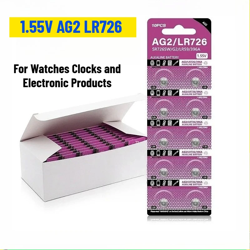 

1.55V AG2 LR726 Button Cell Batteries for Watches Clocks and Electronic Products