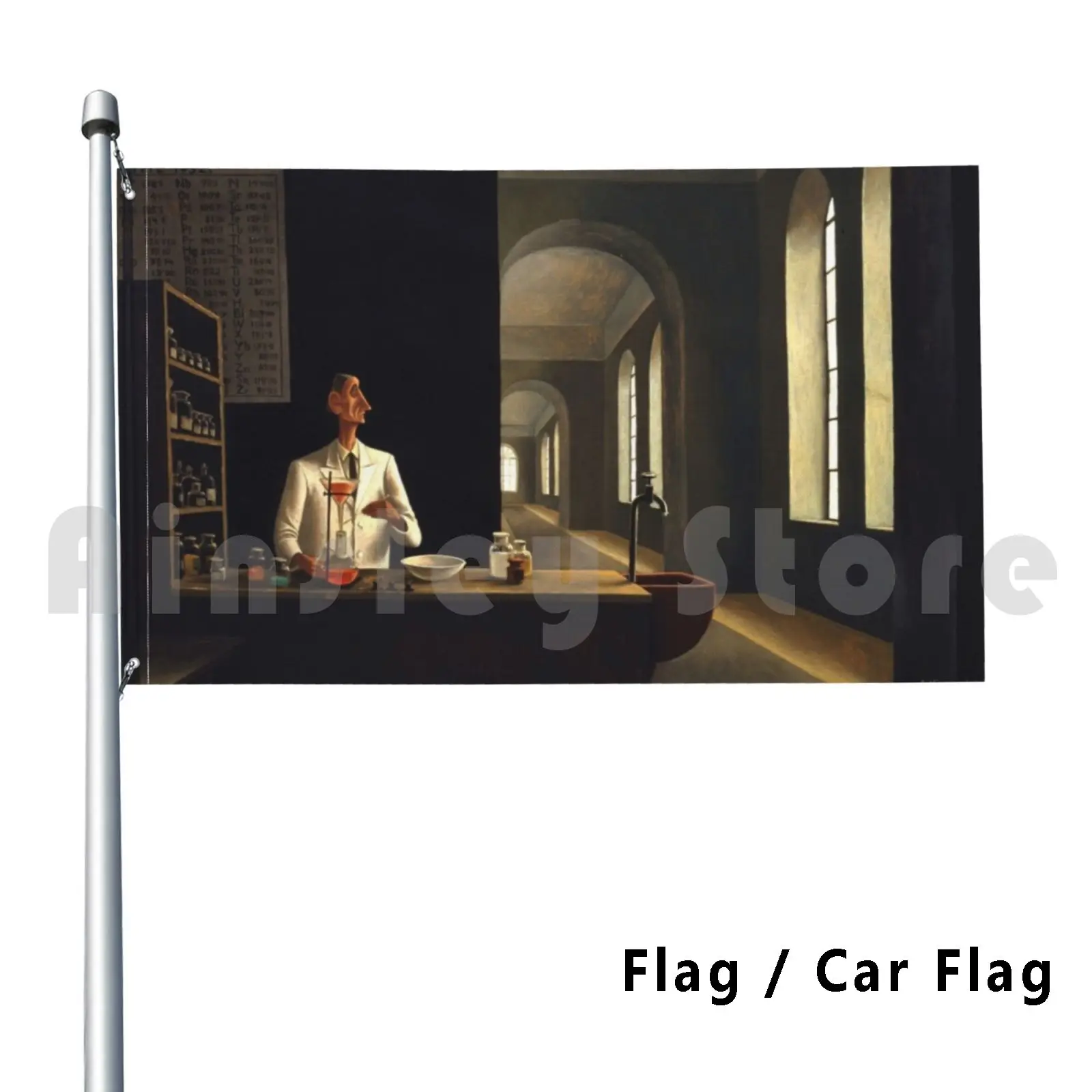 Franz Sedlacek-The Chemist Flag Car Flag Funny Austria Austrian Artist Painter Oil Fine Retro Vintage