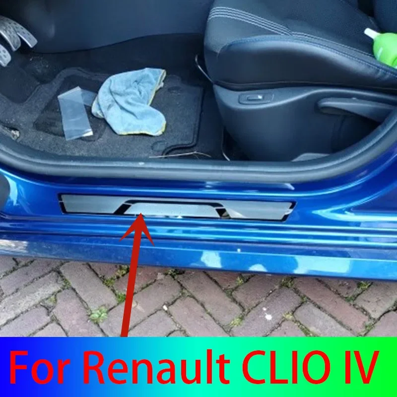 For Renault CLIO IV CLIO 4 RS Grandtour 2014 2015 2016 2017 2018 2019 Door Sill Scuff Plate Guard Pedal Protector Trim