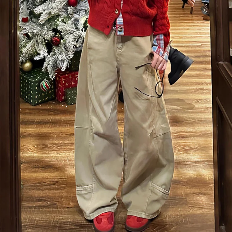 American Design Scimitar Jeans Women's Autumn and Winter New Loose Lazy and Relaxed Floor Pants