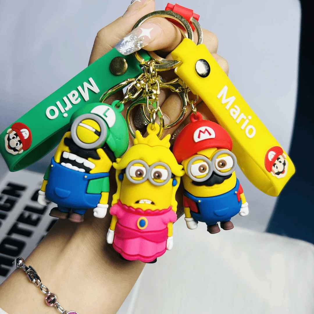 4PSC جديد الكرتون ماريو تحت عنوان كيرينغ قلادة مع زخرفة سيارة خمر تتميز سحر الفطر رائعتين بما في ذلك مكافأة صغيرة Ga #3