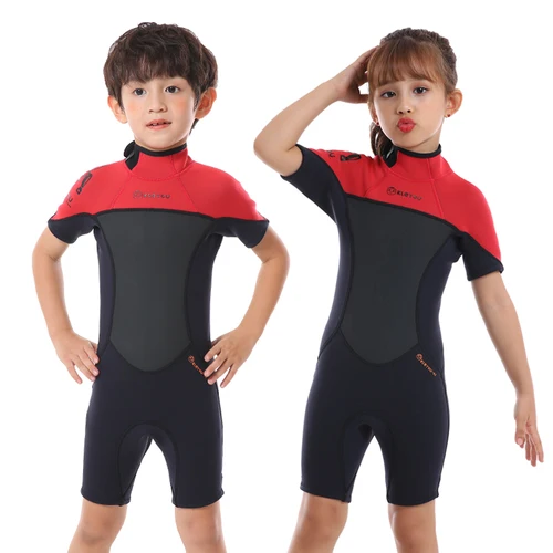 Imagen 2 del producto Traje de baño corto térmico para chico, traje de neopreno para Surf, traje de buceo para niños, traje de baño subacuático para apnea, conjunto de natación juvenil